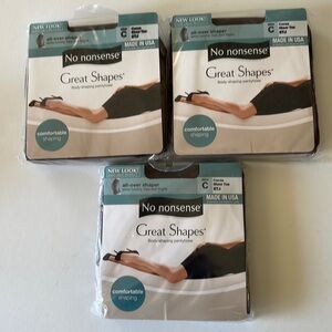 Lot of 3 No Nonsense Great Shapes Pantyhose Size C Cocoa